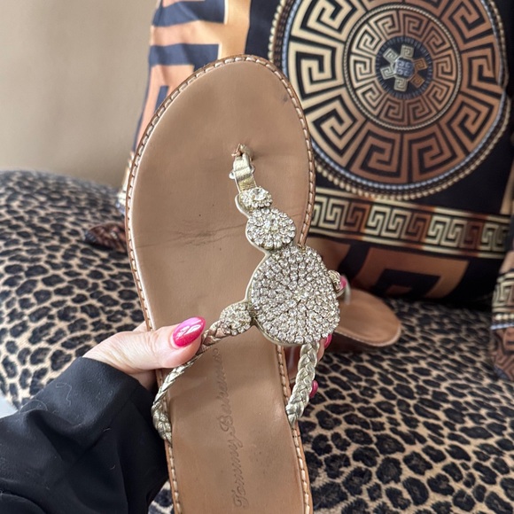 Tommy Bahama Gold Embellished Sandals - Picture 6 of 6